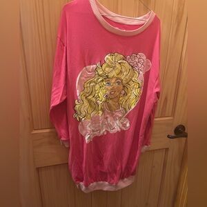 Barbie Pink Logo long Sweatshirt/gown Junior XS